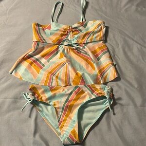 Wonder Nation Girl’s Cinched Retro Tankini Size Medium (7/8)